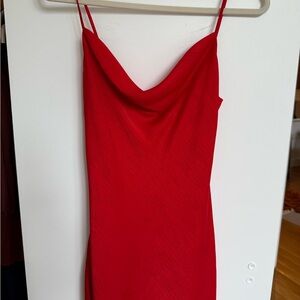 House of Harlow 1960 Red Cowl Neck Slip Dress